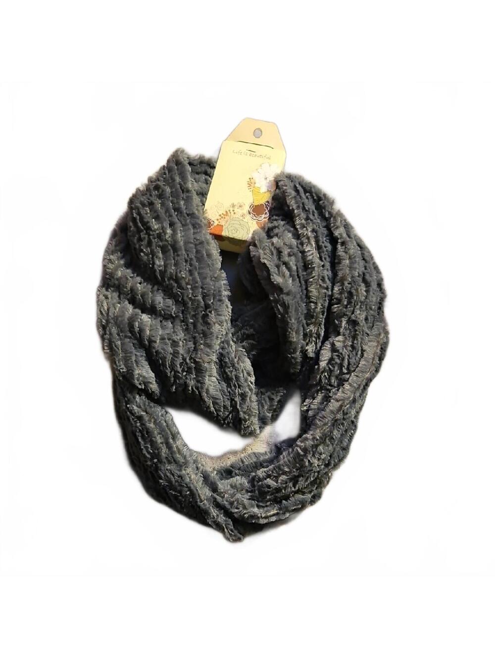 Life Is Beautiful - Elegant Charcoal Infinity Scarf